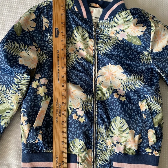Urban Republic Sateen Girls Size M(10/12) Floral Botanical Printed Bomber Jacket - Picture 5 of 12